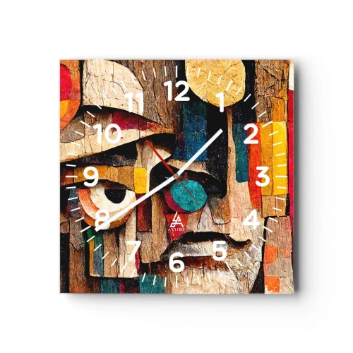 Wall clock - Clock on glass - I Can See You - 30x30 cm