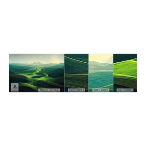 Photo Wallpaper Sample Standard Eco - In Green Valleys - Landscape, Meadow, Valleys - 100x30 cm