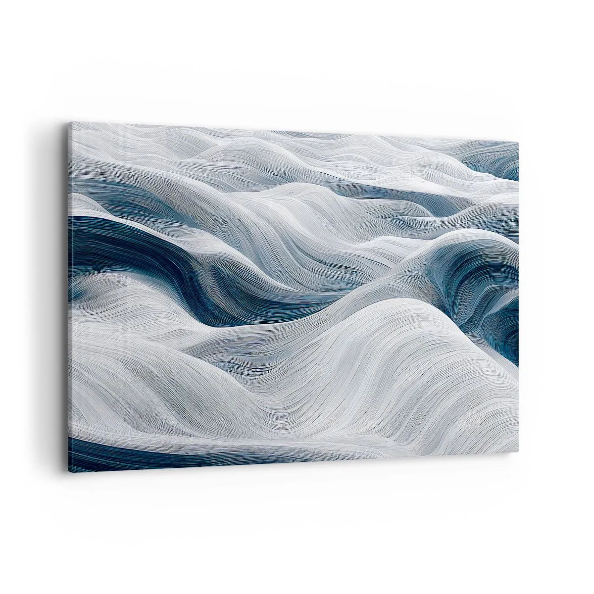 Canvas picture - White and Blue Waves - 120x80 cm