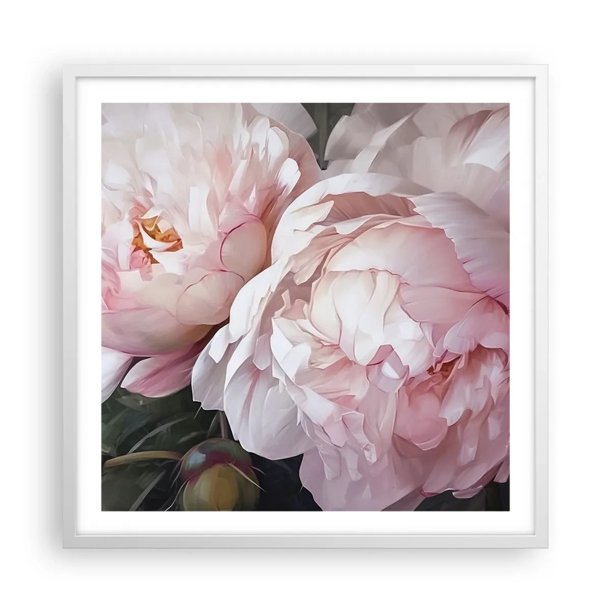 Poster in white frmae - Captured in Full Bloom - 60x60 cm