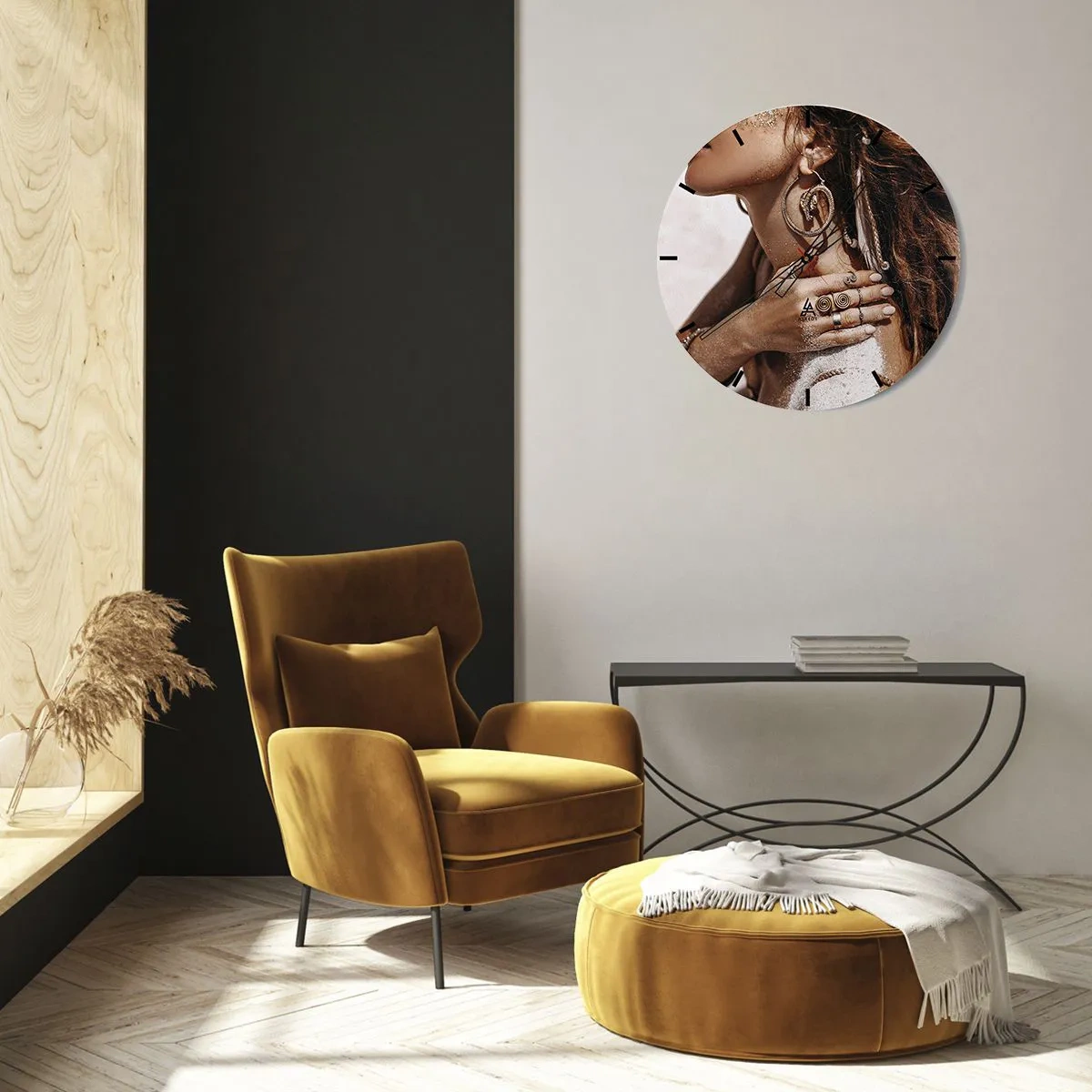 Wall clock - Clock on glass - Queen of a Wild Beach - 40x40 cm