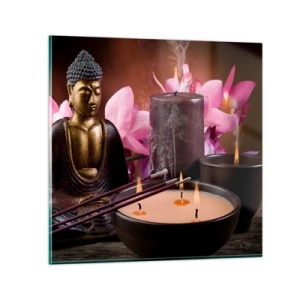 Glass picture - Clear the Mind, Calm the Body - 60x60 cm