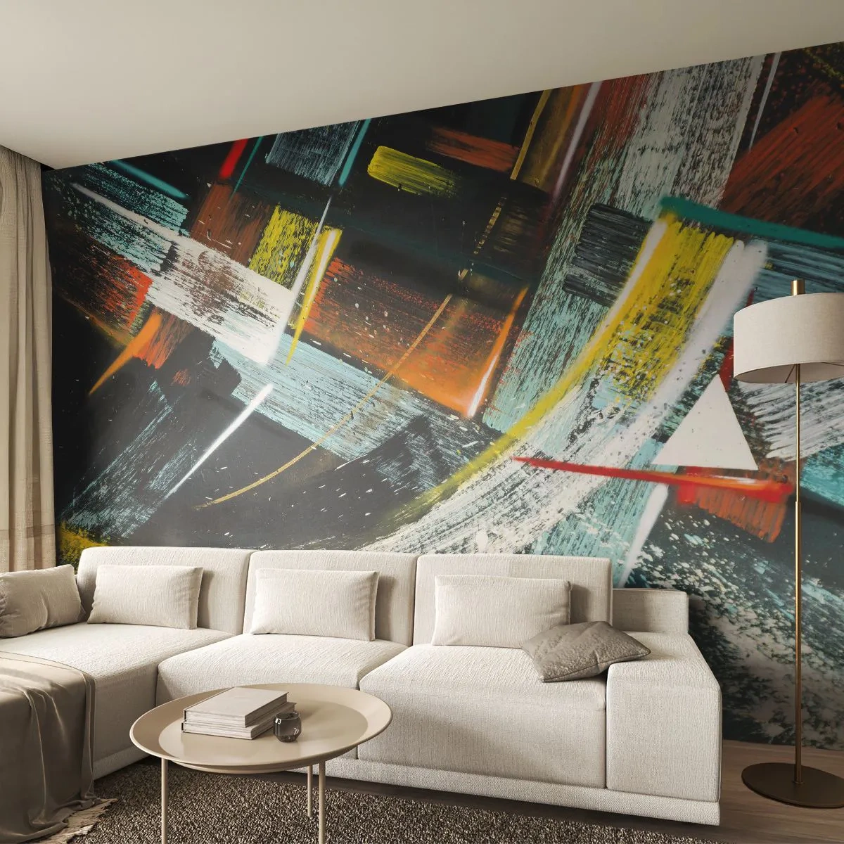 Self-Adhesive Photo Wallpaper Deluxe Sticker - Energy of Movement - Abstraction, Piece, Modern Art - 250x175 cm