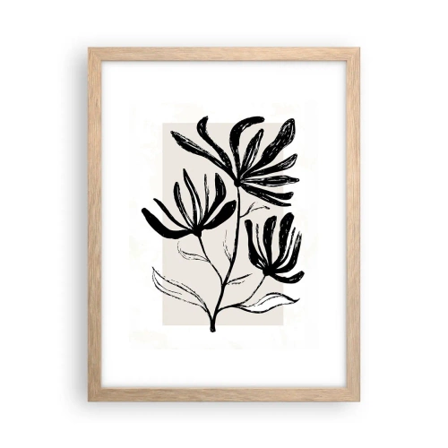 Poster in light oak frame - Sketch for a Herbarium - 30x40 cm
