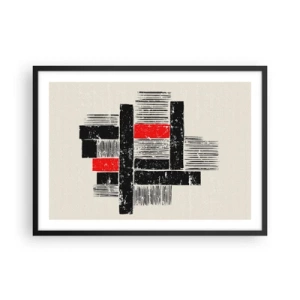 Poster in black frame - Red and Black - 70x50 cm