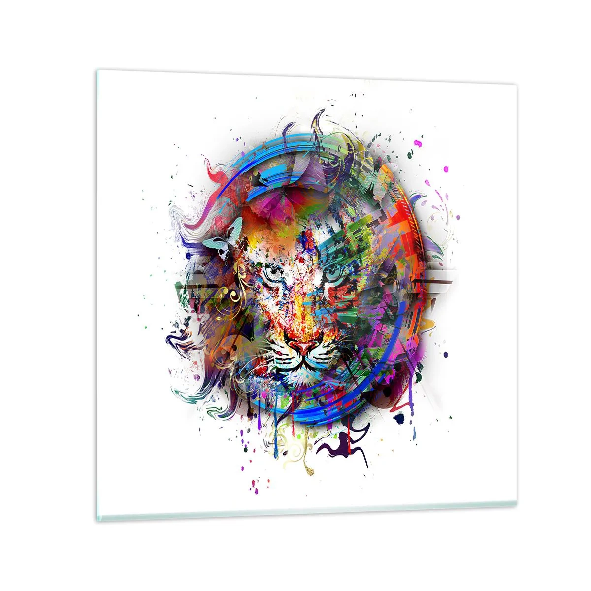 Glass picture - Behind Rainbow Curtain - 50x50 cm