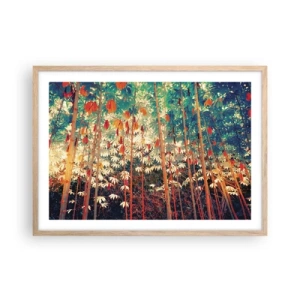 Poster in light oak frame - Secret Life of Leaves - 70x50 cm