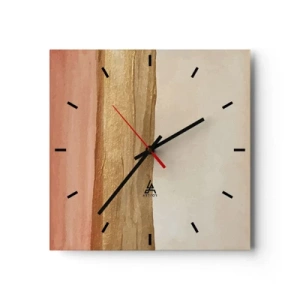 Wall clock - Clock on glass - Vertical Composition - 40x40 cm