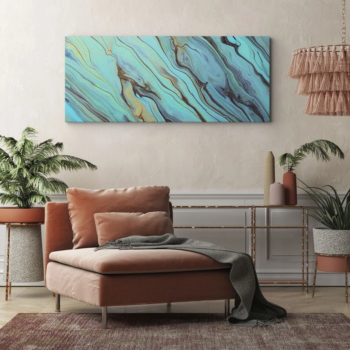Canvas picture - Turquoise Tide - 100x40 cm