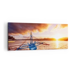 Canvas picture - After a Long Day, Stretching on the Sand - 120x50 cm