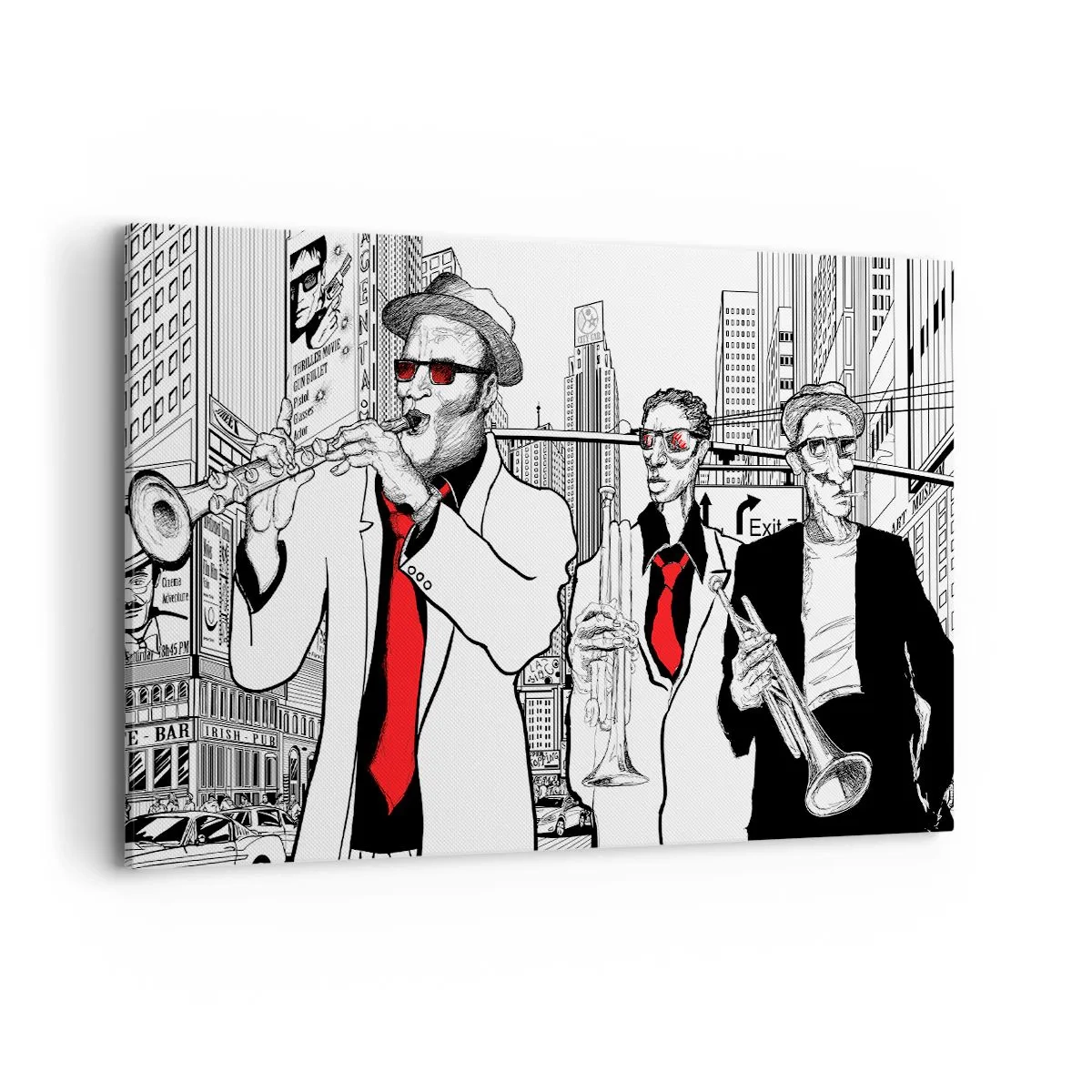 Canvas picture - City Rhapsody in Black and Red - 120x80 cm