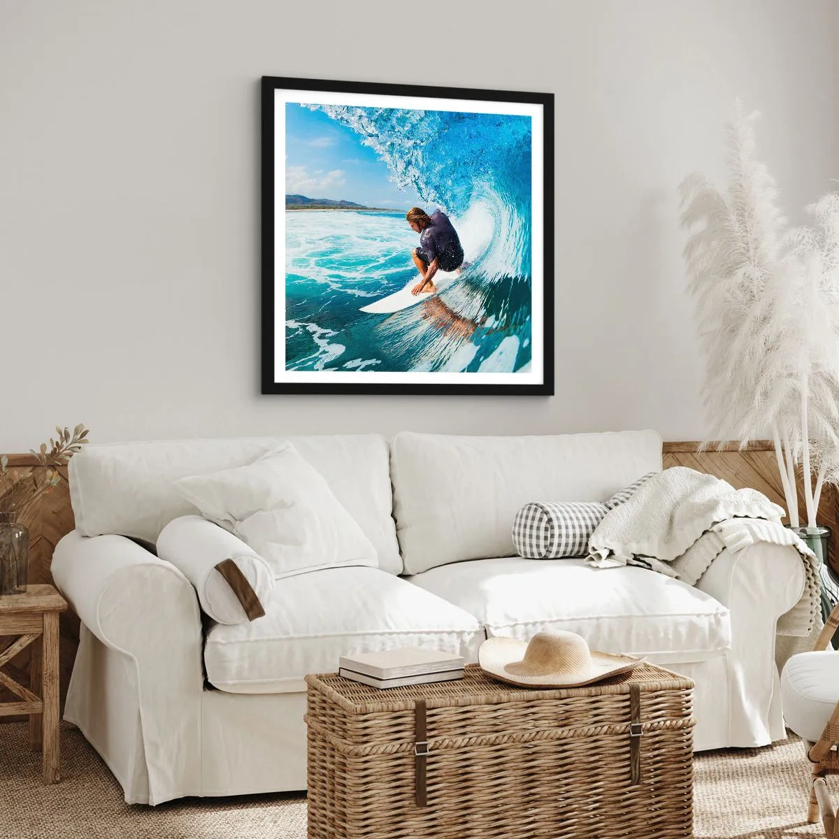 Poster in black frame - Dancing with Waves - 50x50 cm