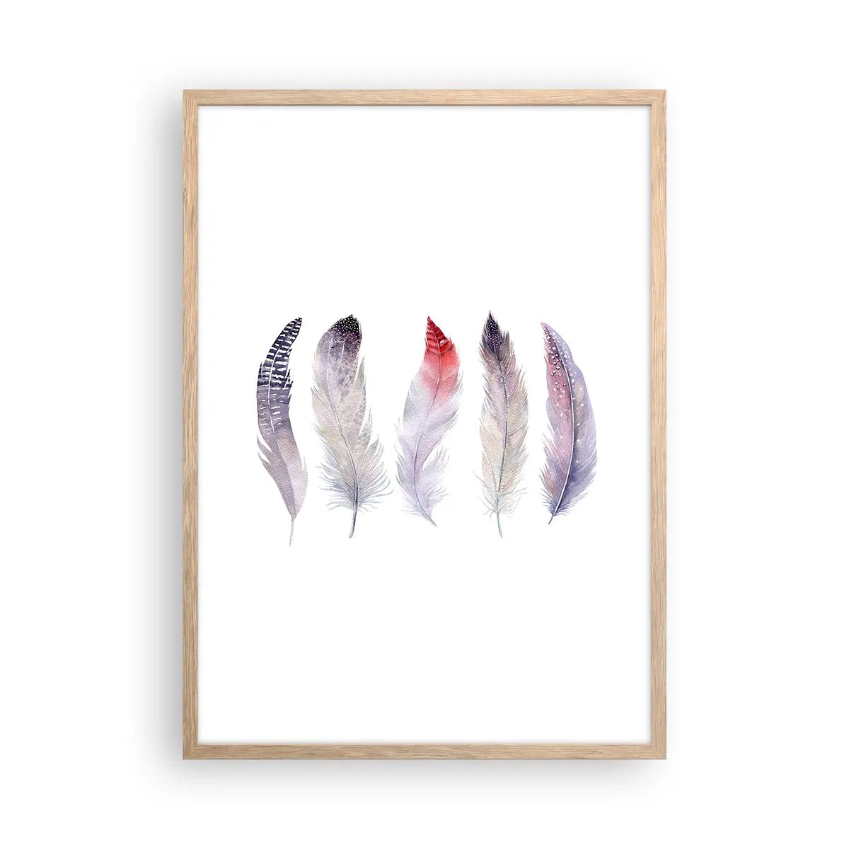 Poster in light oak frame - Delicate Like Pink Fog - 50x70 cm
