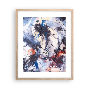 Poster in light oak frame - Crazy Dance of Abstraction - 40x50 cm