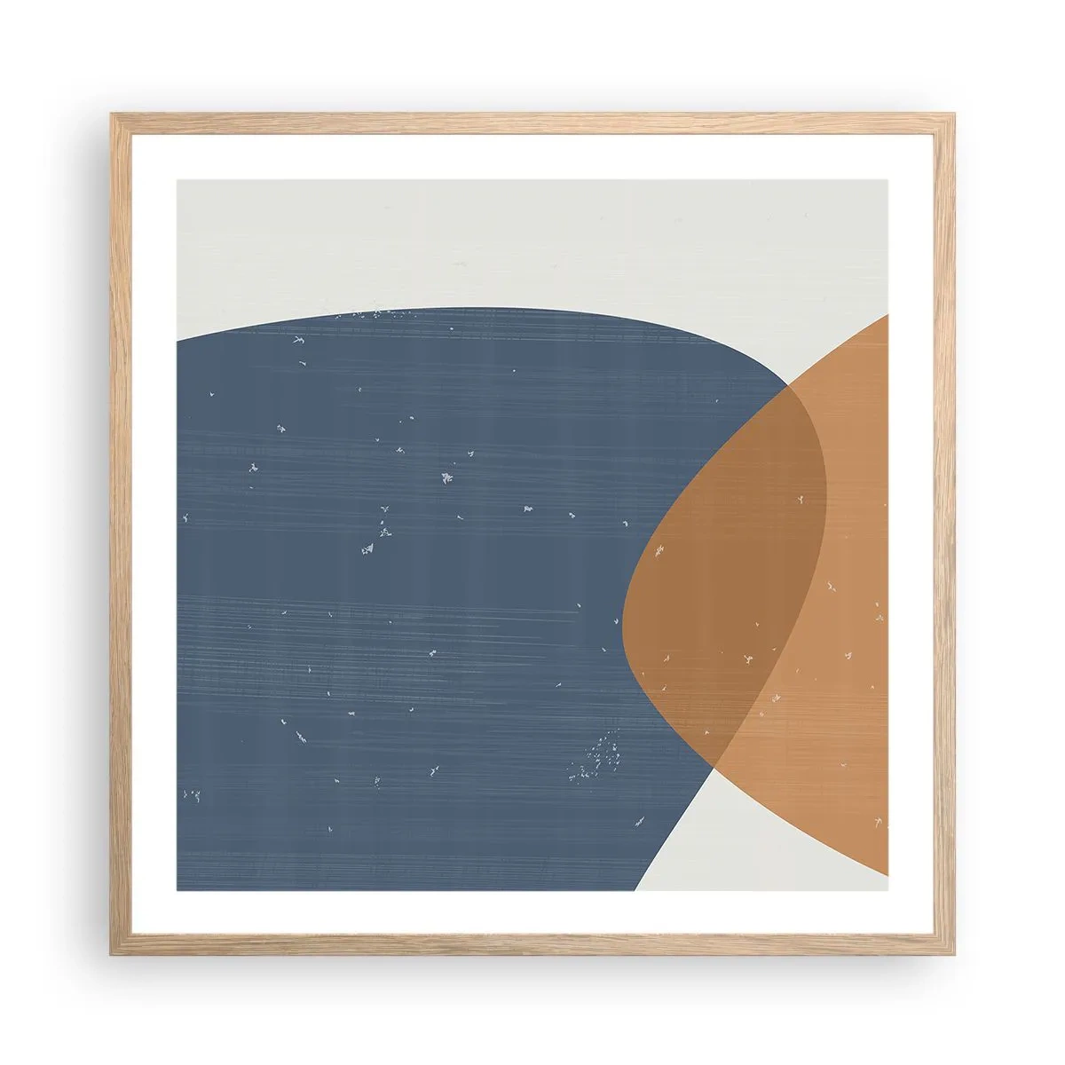 Poster in light oak frame - Ovals and Intersections - 60x60 cm