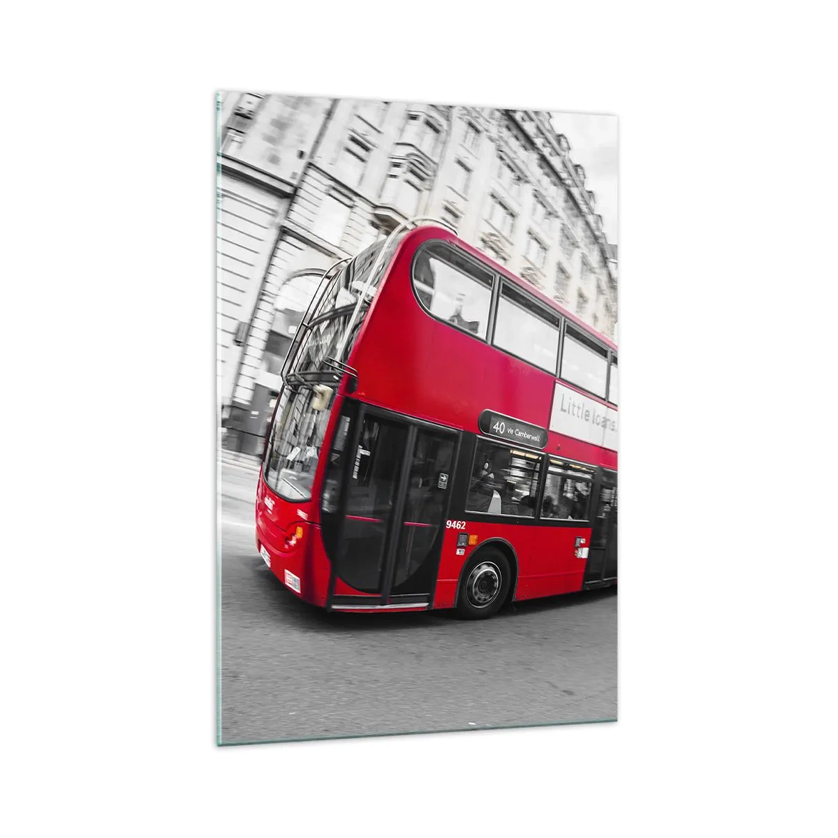 Glass picture - Traditional London -By Bus - 70x100 cm