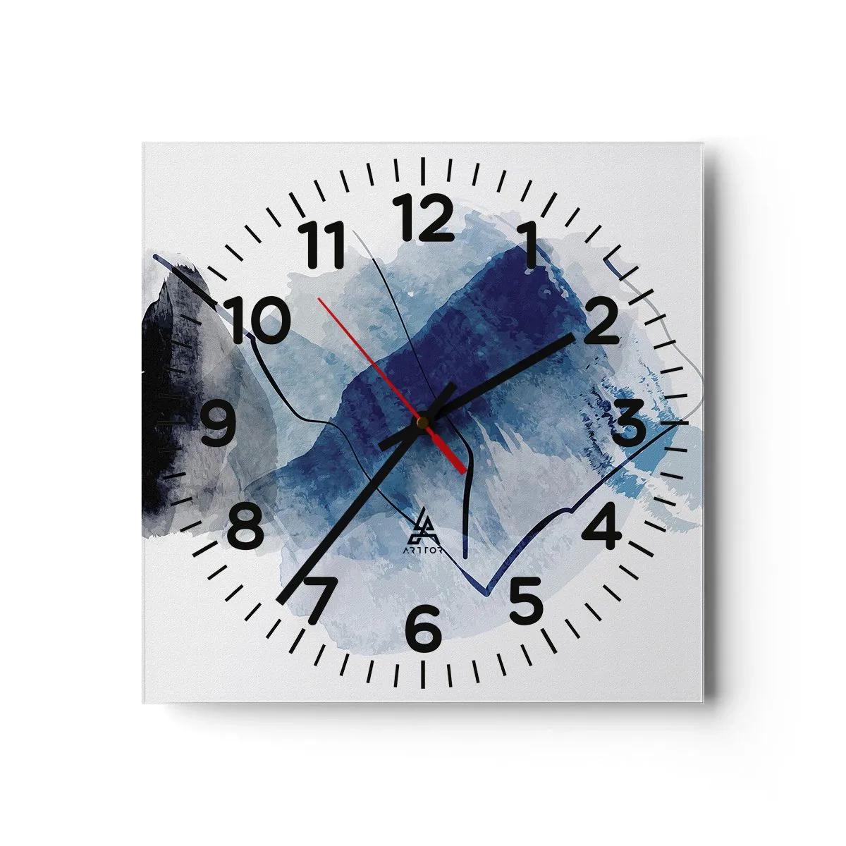 Wall clock - Clock on glass - Ice Mountain - 30x30 cm