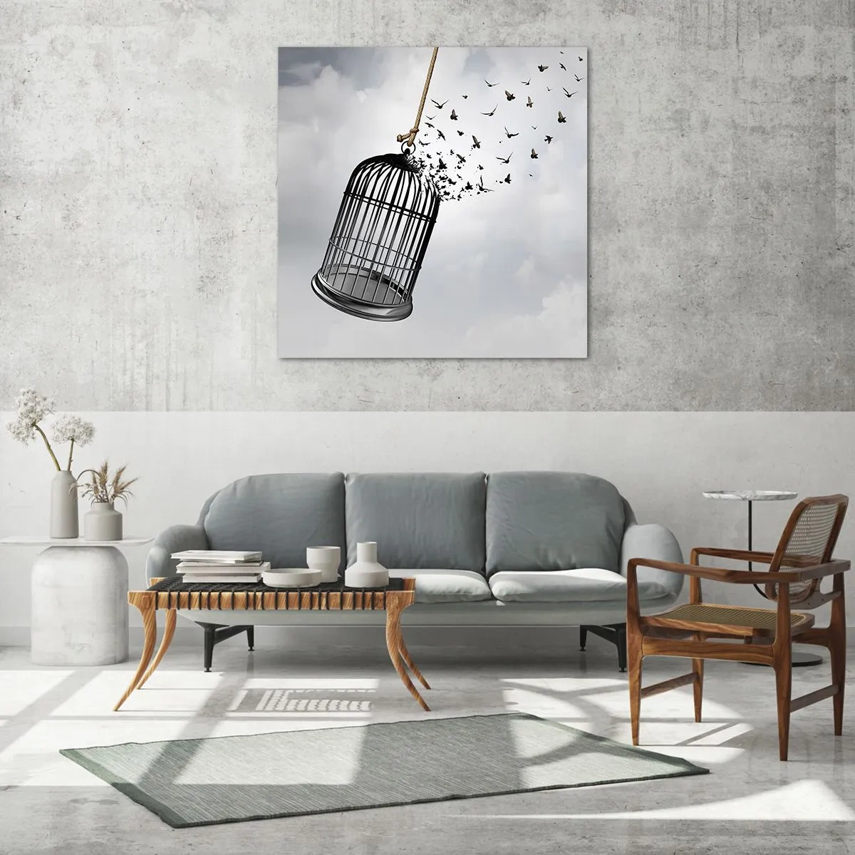 Glass picture - Faith…Hope…Freedom! - 60x60 cm