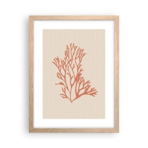 Poster in light oak frame - Coral Filigree - 30x40 cm