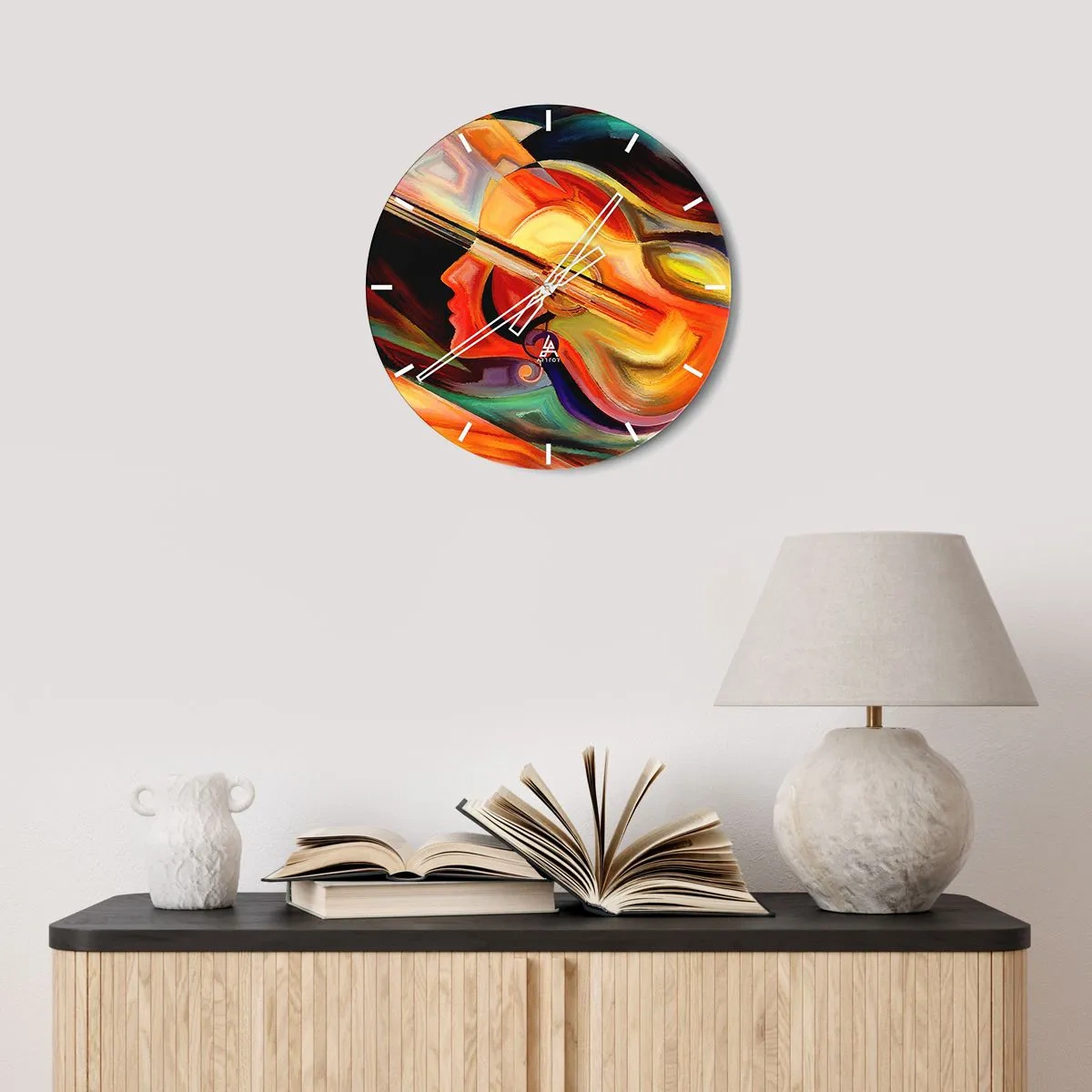 Wall clock - Clock on glass - All Is Tuned Up - 30x30 cm