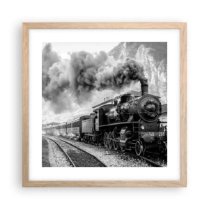 Poster in light oak frame - Standing at the Station... - 40x40 cm