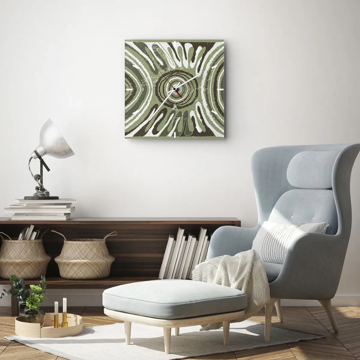 Wall clock - Clock on glass - Explosion of Emotions - 30x30 cm