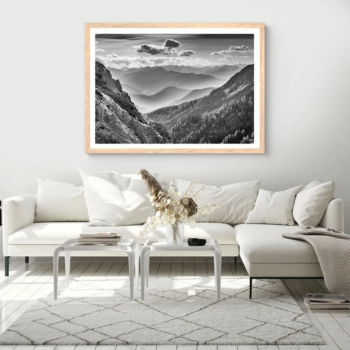 Poster in light oak frame - All the Way to the Horizon - 50x40 cm