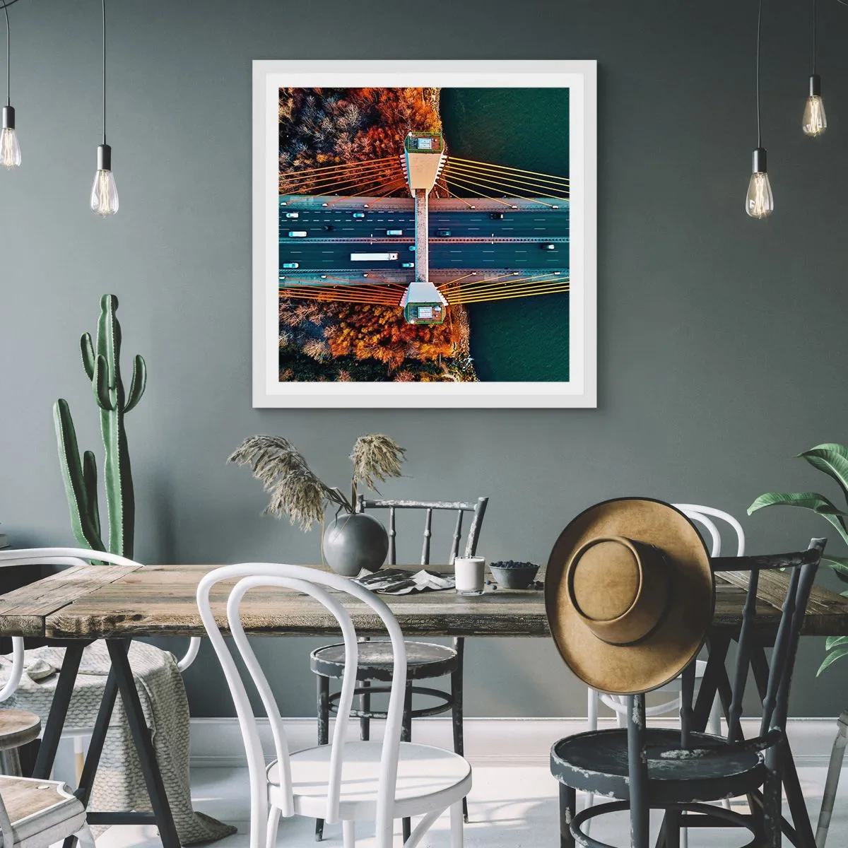 Poster in white frmae - Behind Seas and Oceans - 50x50 cm