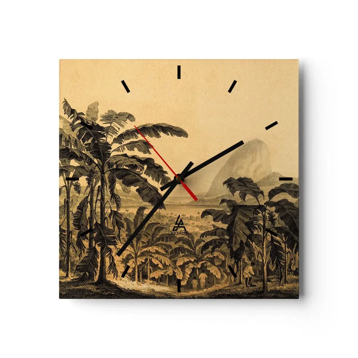 Wall clock - Clock on glass - In Colonial Character - 40x40 cm