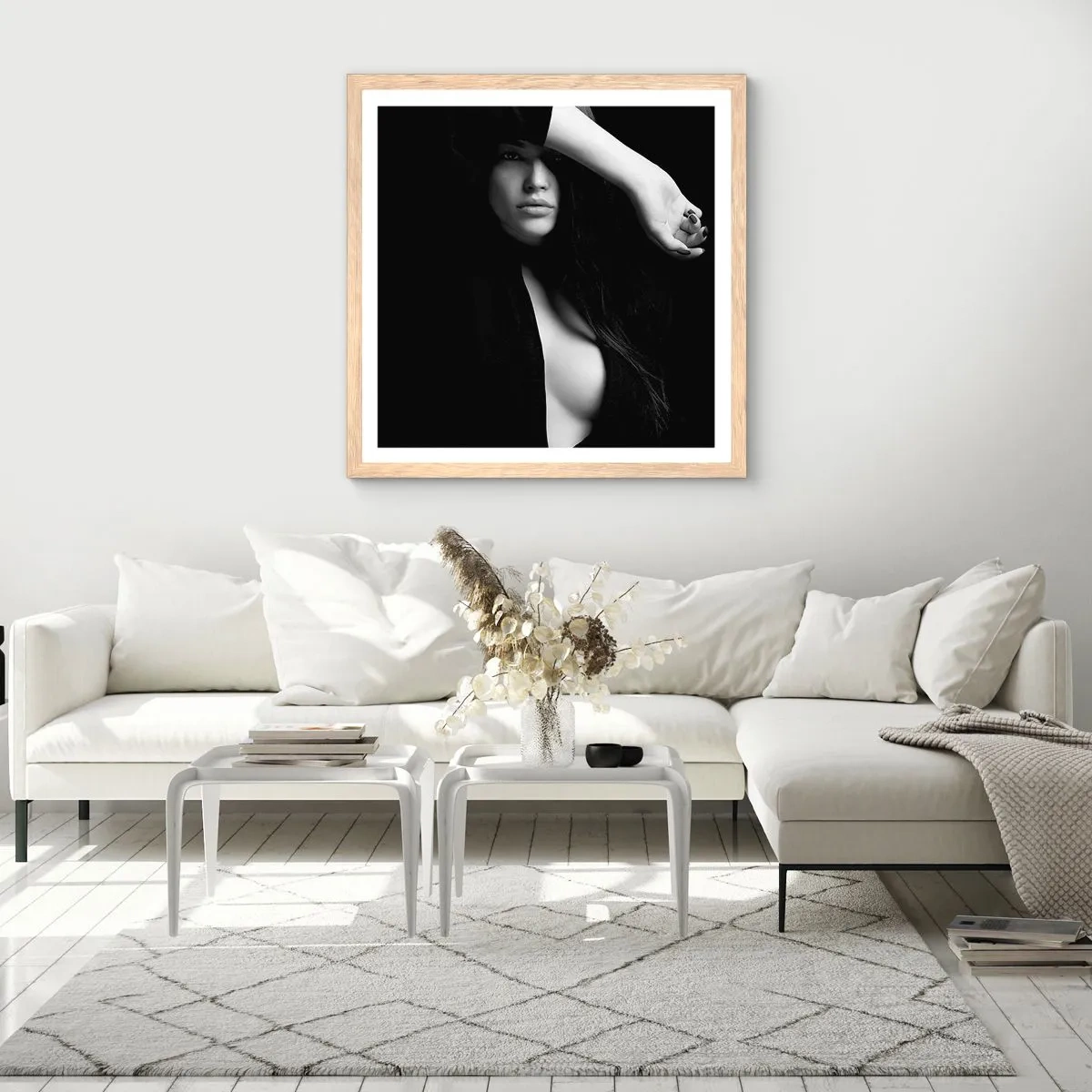 Poster in light oak frame - School of Seduction - 50x50 cm