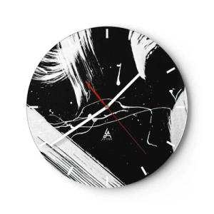 Wall clock - Clock on glass - Breaking the Darkness - 40x40 cm