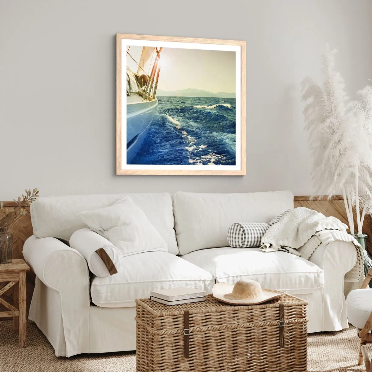 Poster in light oak frame - In Search of Adventure - 50x50 cm