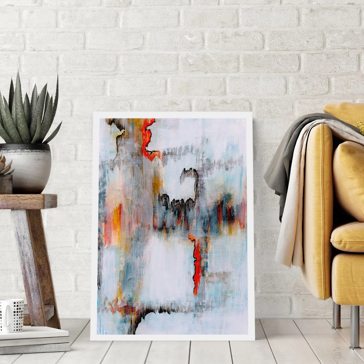 Poster - With a Stick on Water - 40x50 cm