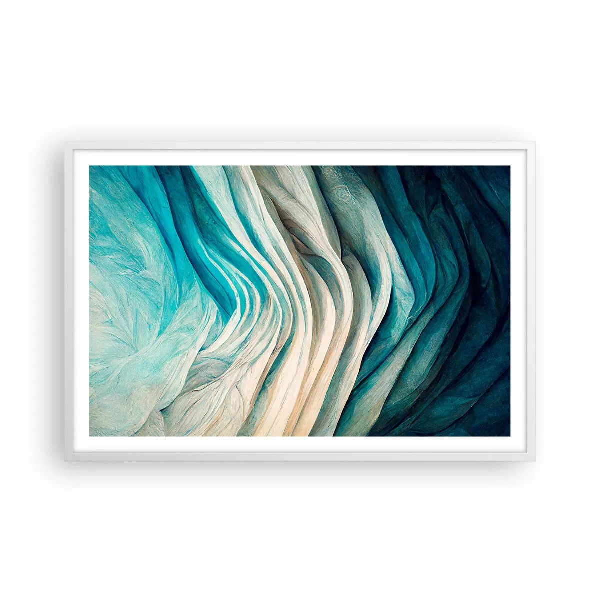 Poster in white frmae - Blue Insatiability - 91x61 cm