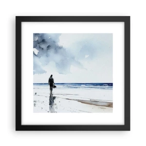 Poster in black frame - Conversation with the Sea - 30x30 cm