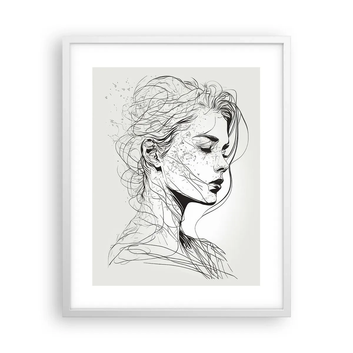 Poster in white frmae - Portrait in Thoughts - 40x50 cm