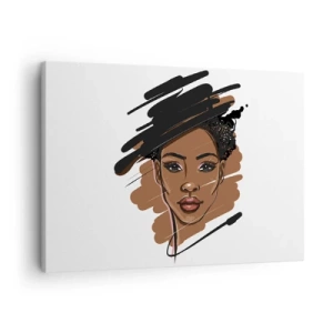 Canvas picture - Portrait of a woman with artistic paint strokes - 70x50cm - Sweet Like Chocolate - Modern wall decoration for the living room and bedroom ARTTOR