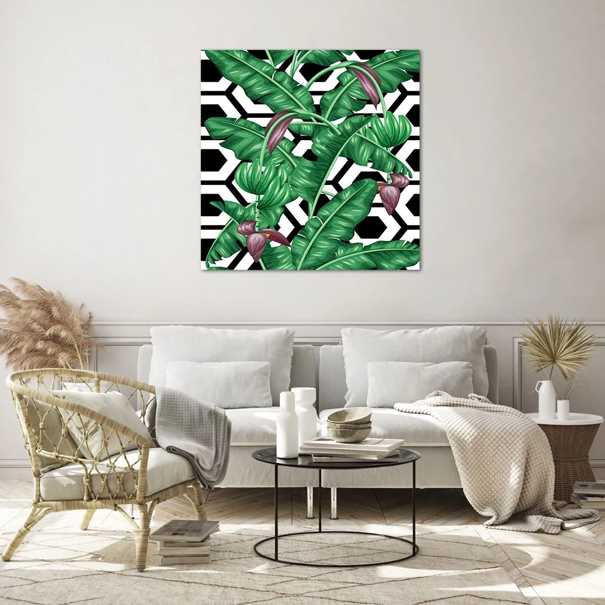 Glass picture - Symmetrical Composition of Nature - 70x70 cm