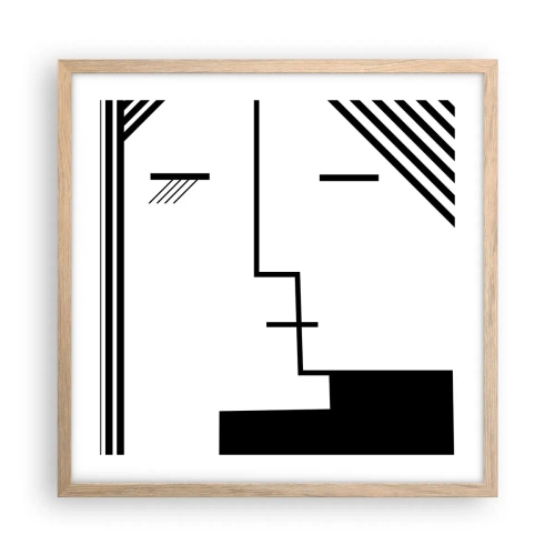 Poster in light oak frame - Simply a Kiss - 50x50 cm
