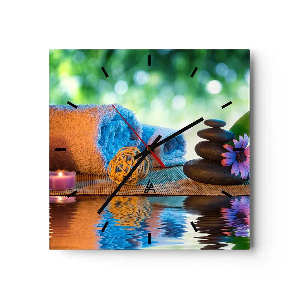 Wall clock - Clock on glass - Time for the Body - 40x40 cm