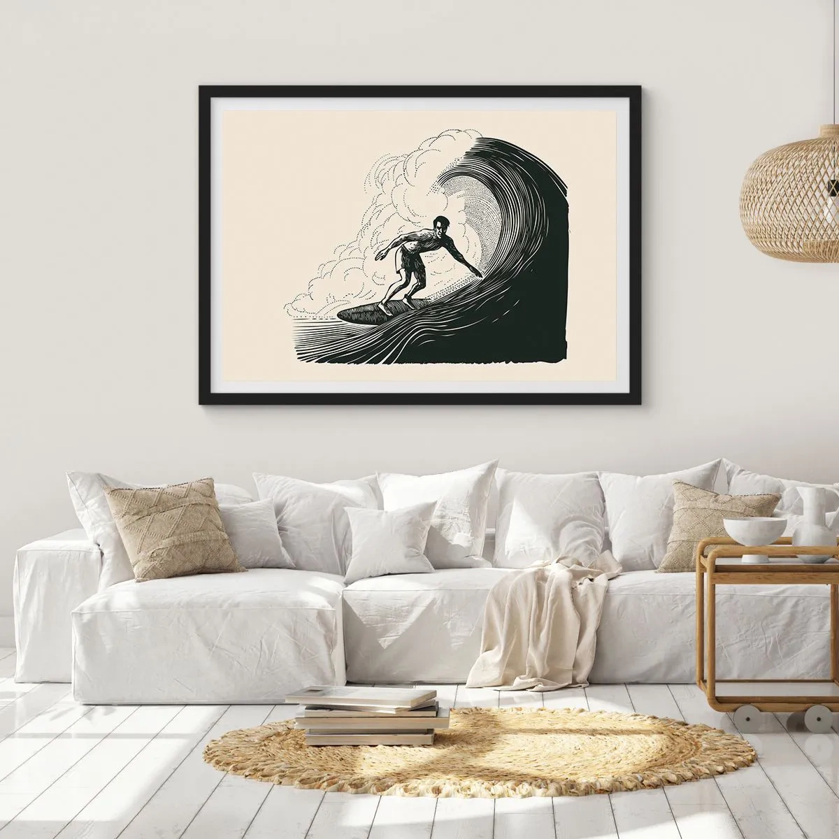 Poster in black frame - King of the Wave - 50x40 cm