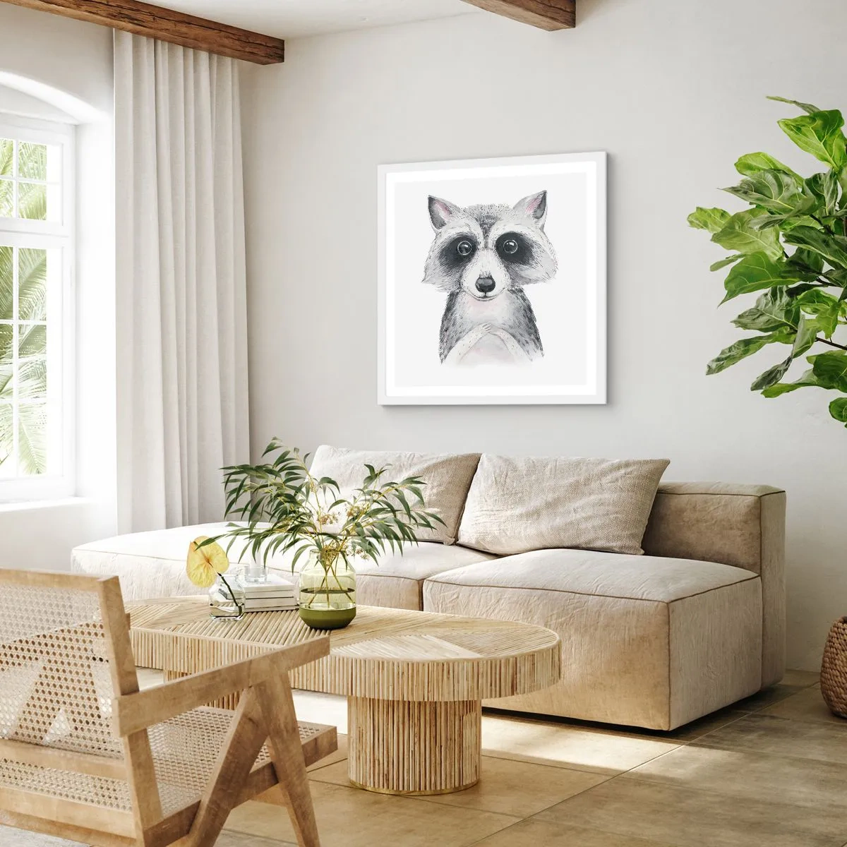 Poster in white frmae - Emotional Moment - 30x30 cm