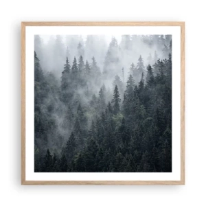 Poster in light oak frame - Forest World - 60x60 cm