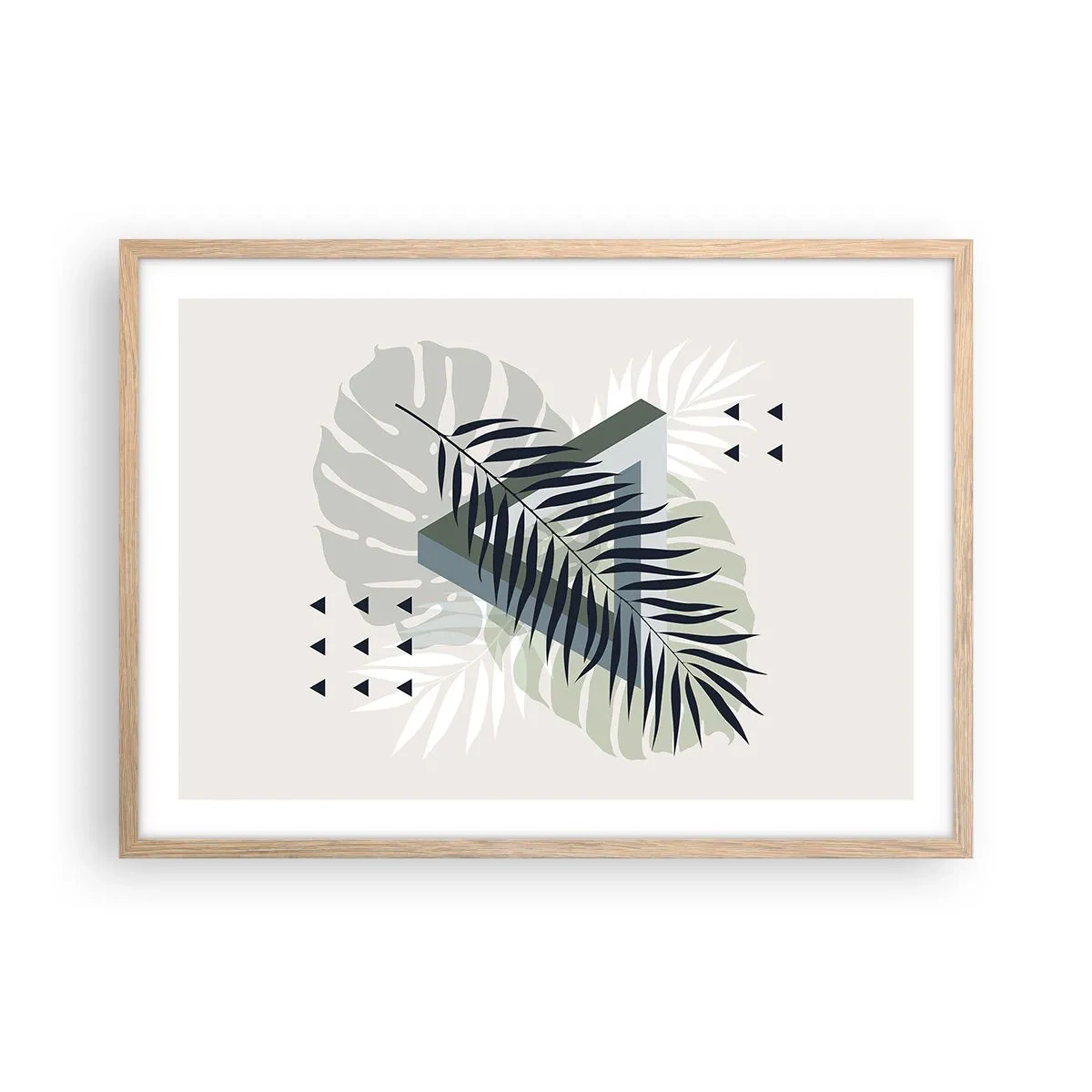Poster in light oak frame - Nature and Geometry - Two Orders? - 70x50 cm