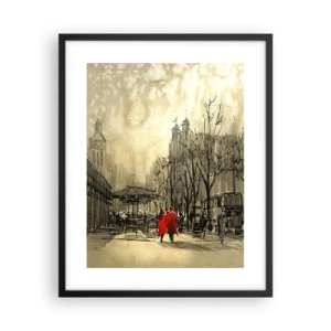 Poster in black frame - A Date in London Fog - 40x50 cm