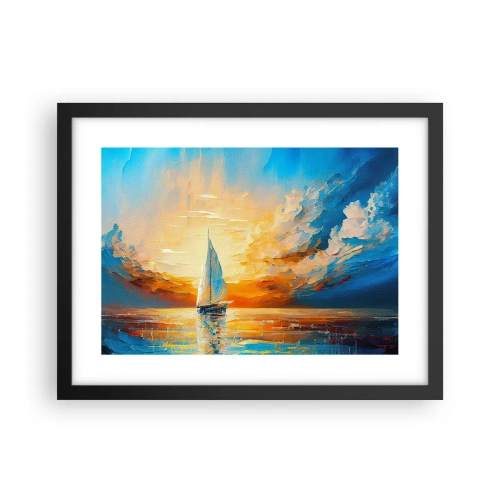 Poster in black frame - Sailing in Gold - 40x30 cm