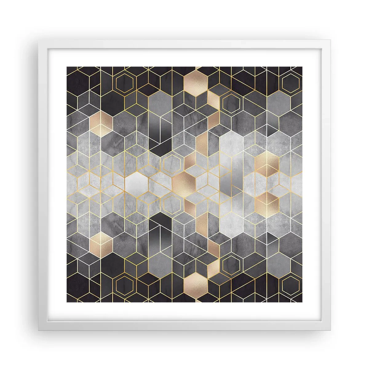 Poster in white frmae - Diamond Composition - 50x50 cm