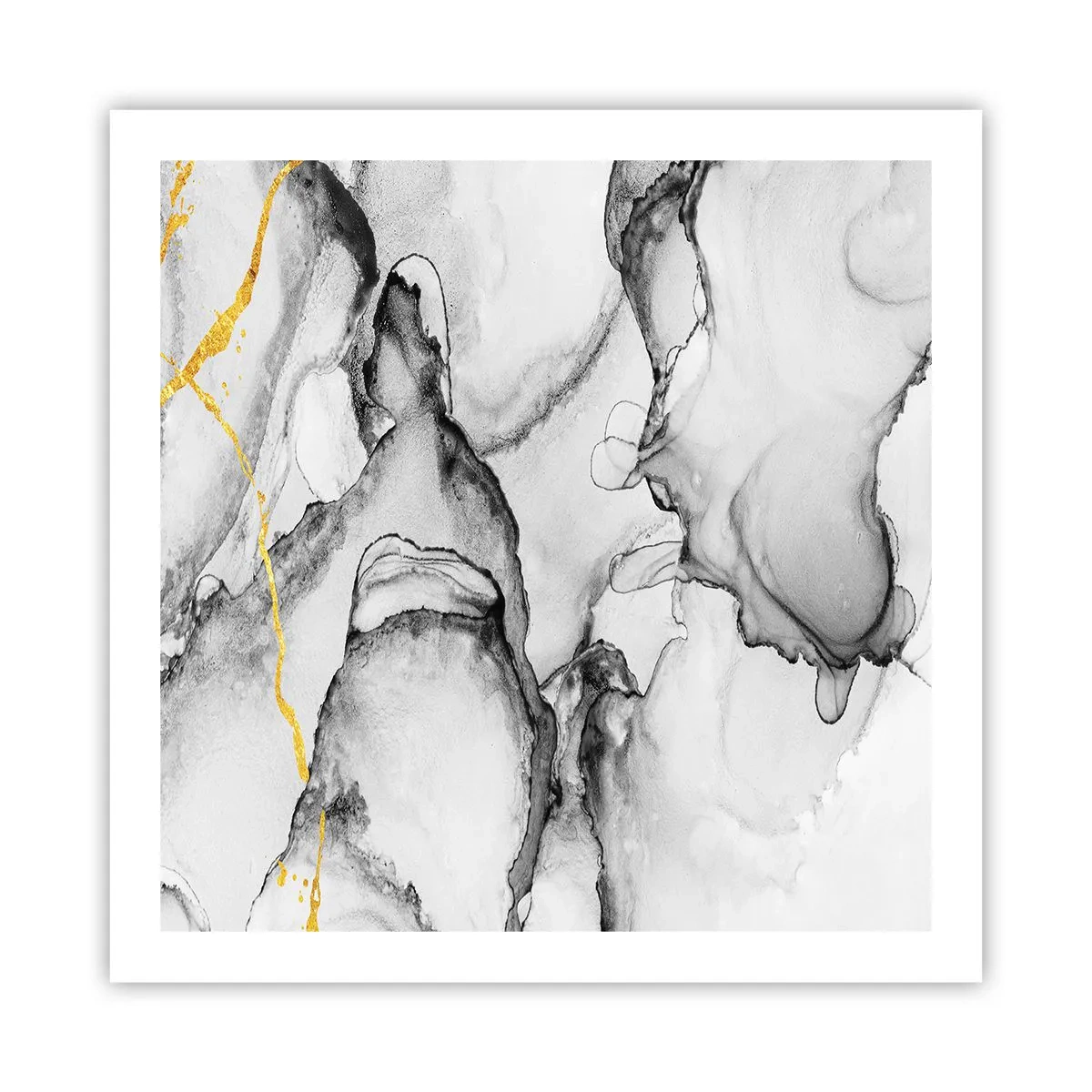 Poster - Composition with a Golden Motif - 60x60 cm