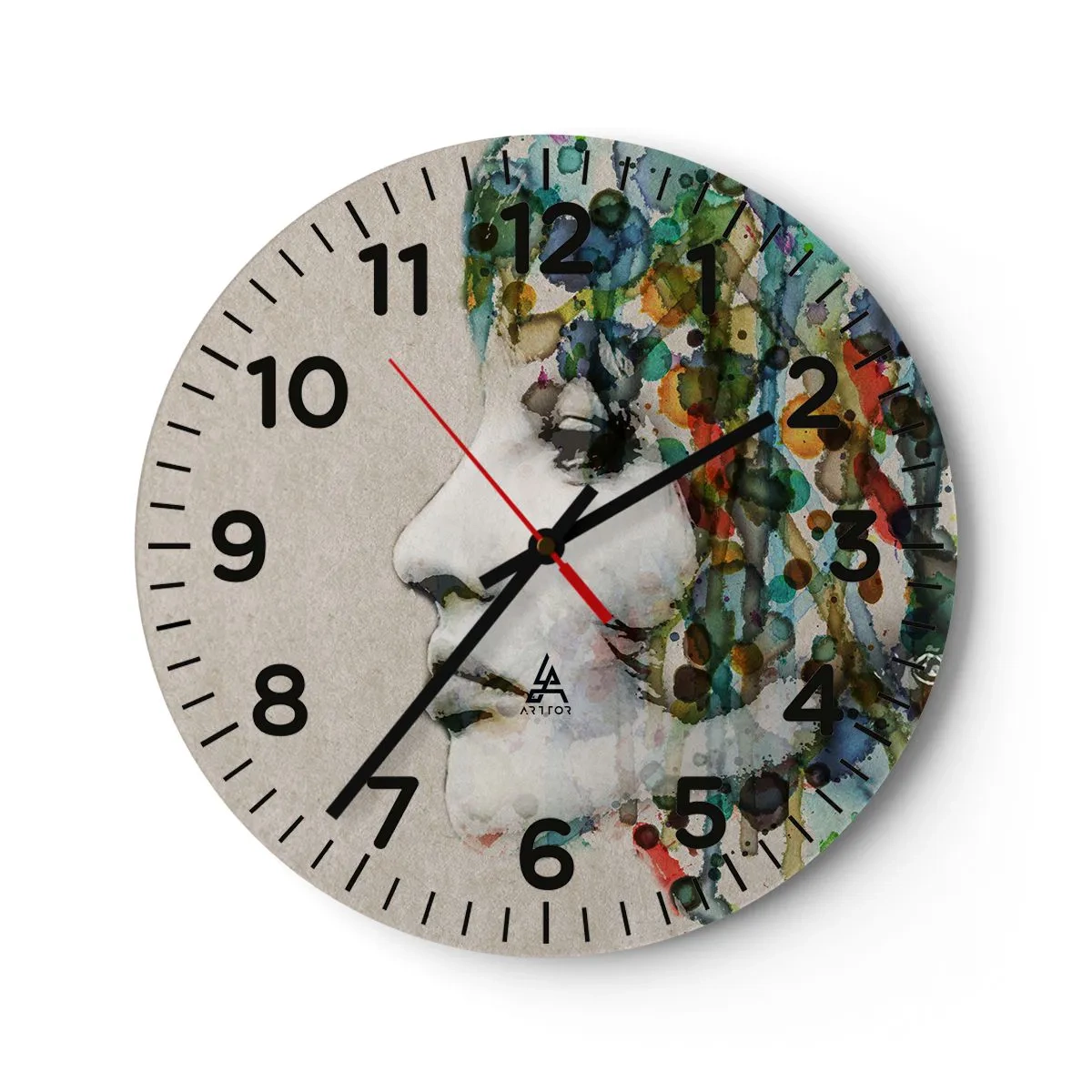 Wall clock - Clock on glass - Emerged from Greyness - 30x30 cm