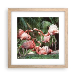 Poster in light oak frame - Afternoon Gossip - 30x30 cm